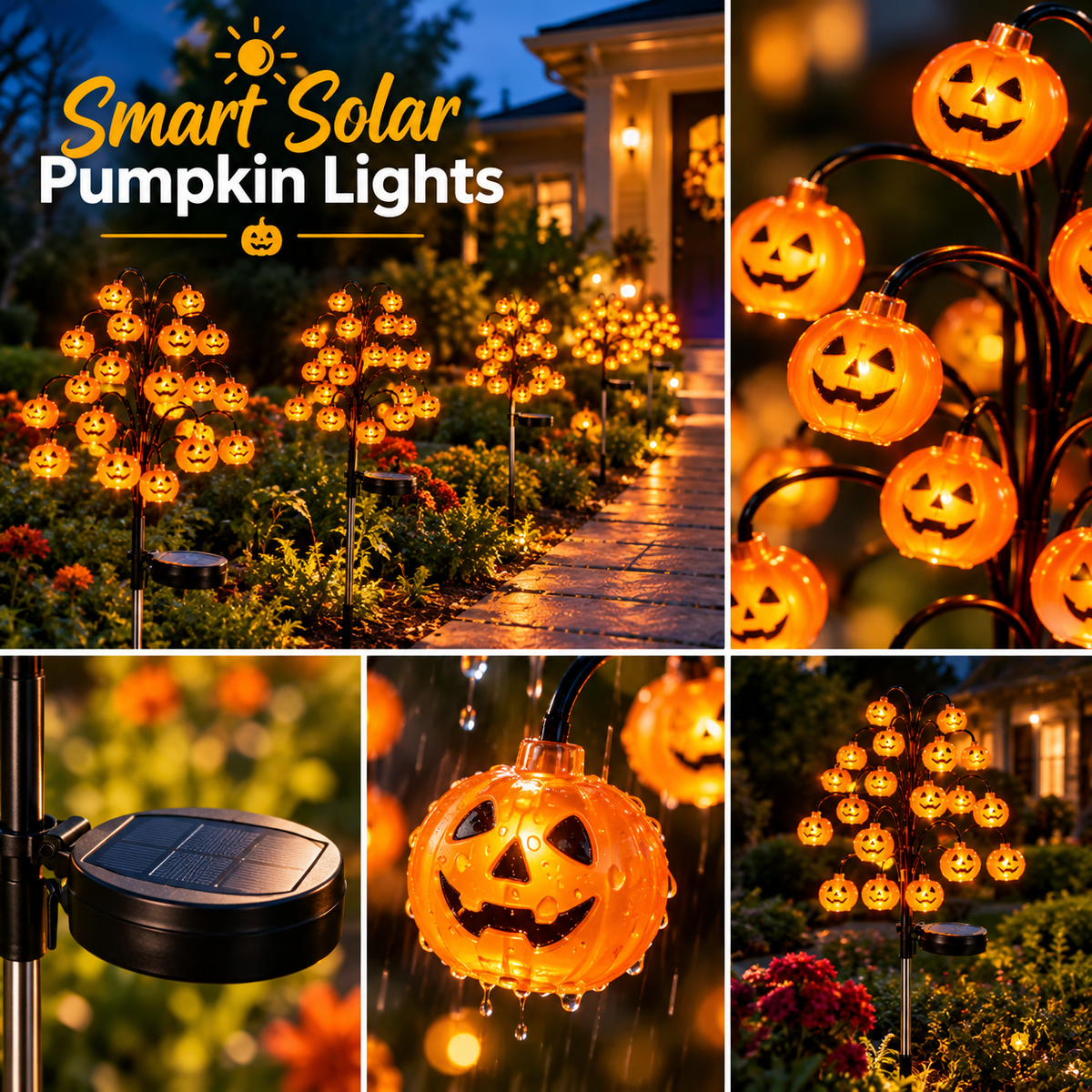 Solar Pumpkin Pathway Lights