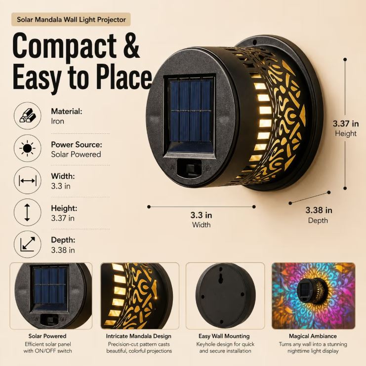 Solar Powered Mandala Light